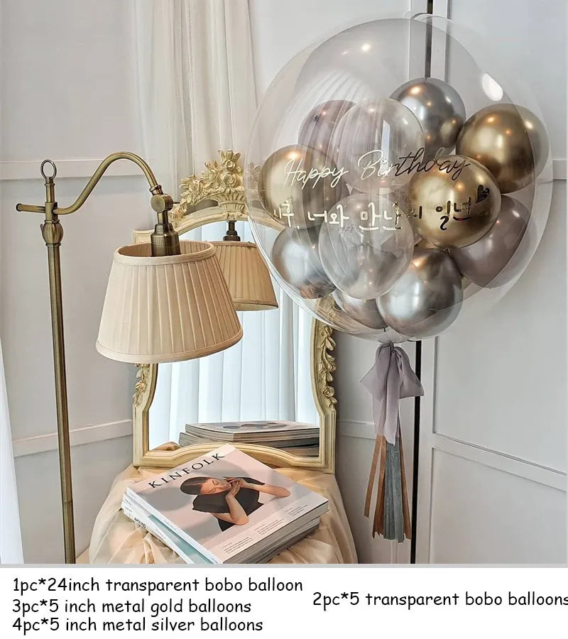 1set Bobo balloon helium Baby Shower decoration 24inch