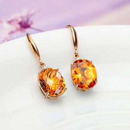 Souryana Natural Citrine 14K Gold Earring