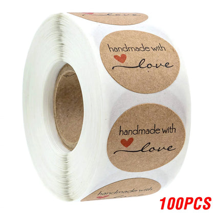 Vintage Kraft Paper Stickers – 100–500pcs