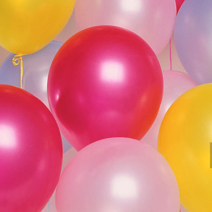 30–100PCS Pearl Balloons – White, Pink, Blue, Silver, Purple