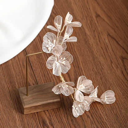 Flower hair jewelry Pearl Crystal