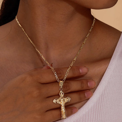 Gold plated Jesus Cross necklac