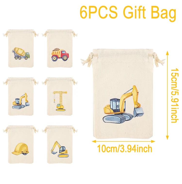 Animal character Gift Bags for Party 6pcs