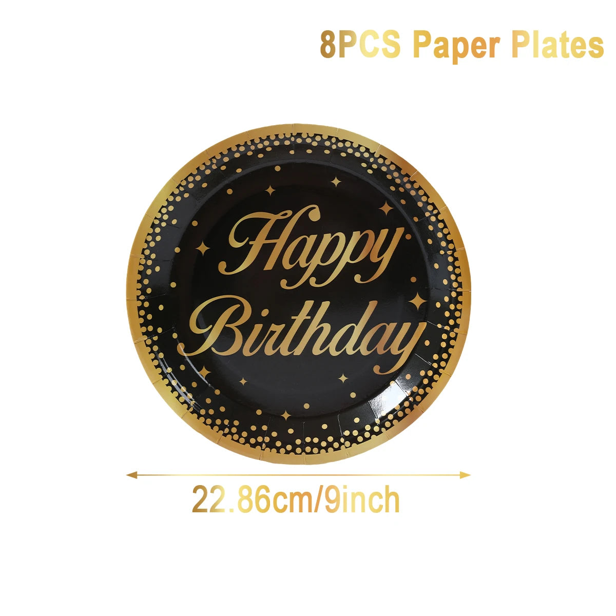 Black Gold Birhtday TableCloth