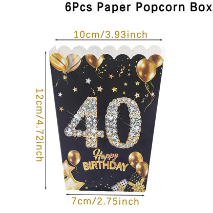 Black Gold Birhtday TableCloth