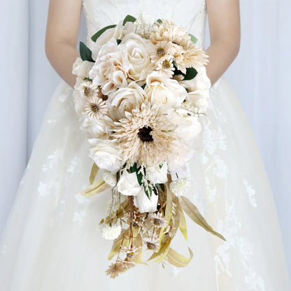 Champagne silk flower bouquets