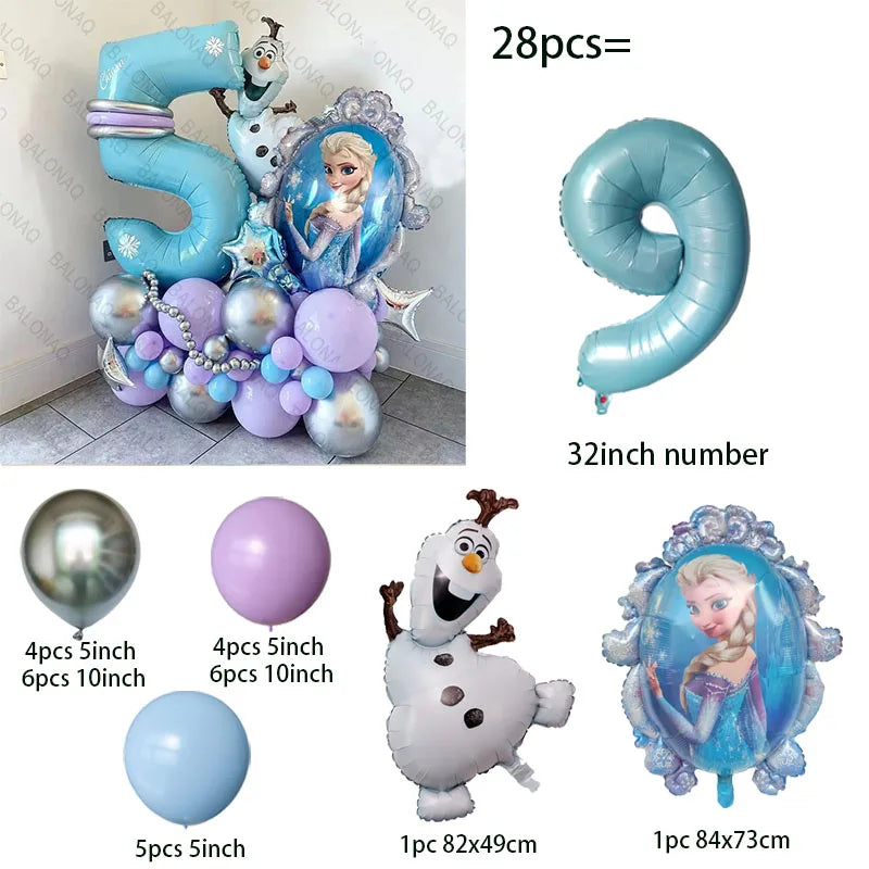 Elsa Princess Frozen Foil Balloons 28pcs