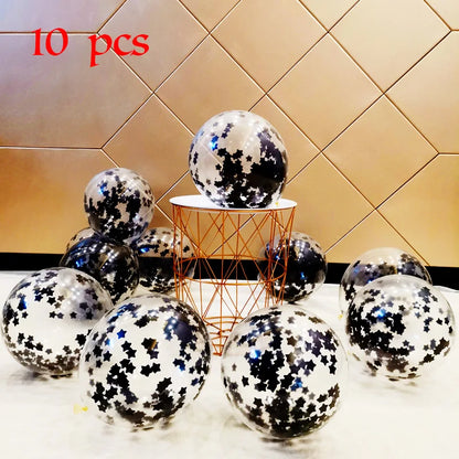 10/20PCS Star Confetti Latex Balloons
