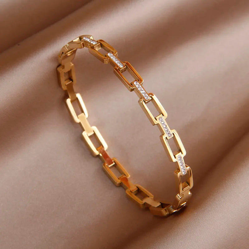 Full crystal letter bowknot charm bracelet