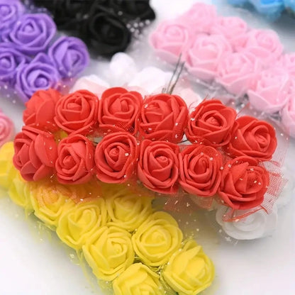 Red mini Lace Pe Rose 144pcs/2cm flowers