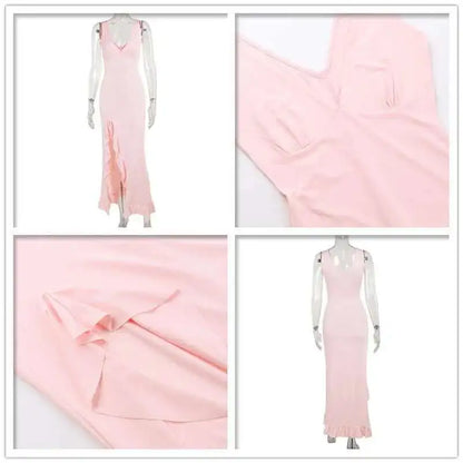 Vivona Avrilyaan Ruffle High Split Dress