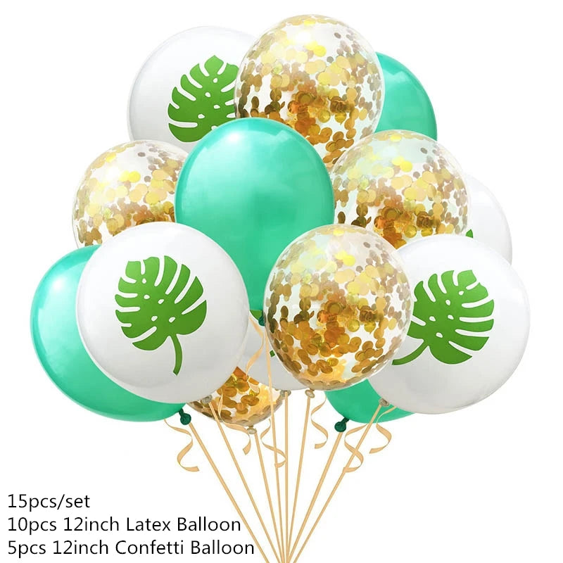 Jungle party green latex balloons
