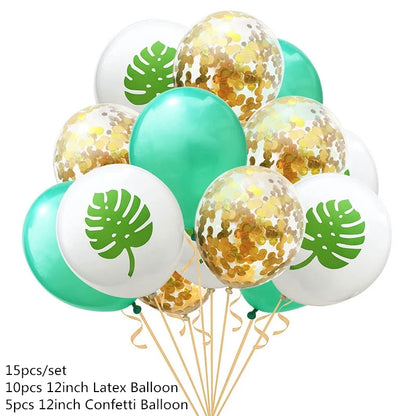 Jungle party green latex balloons