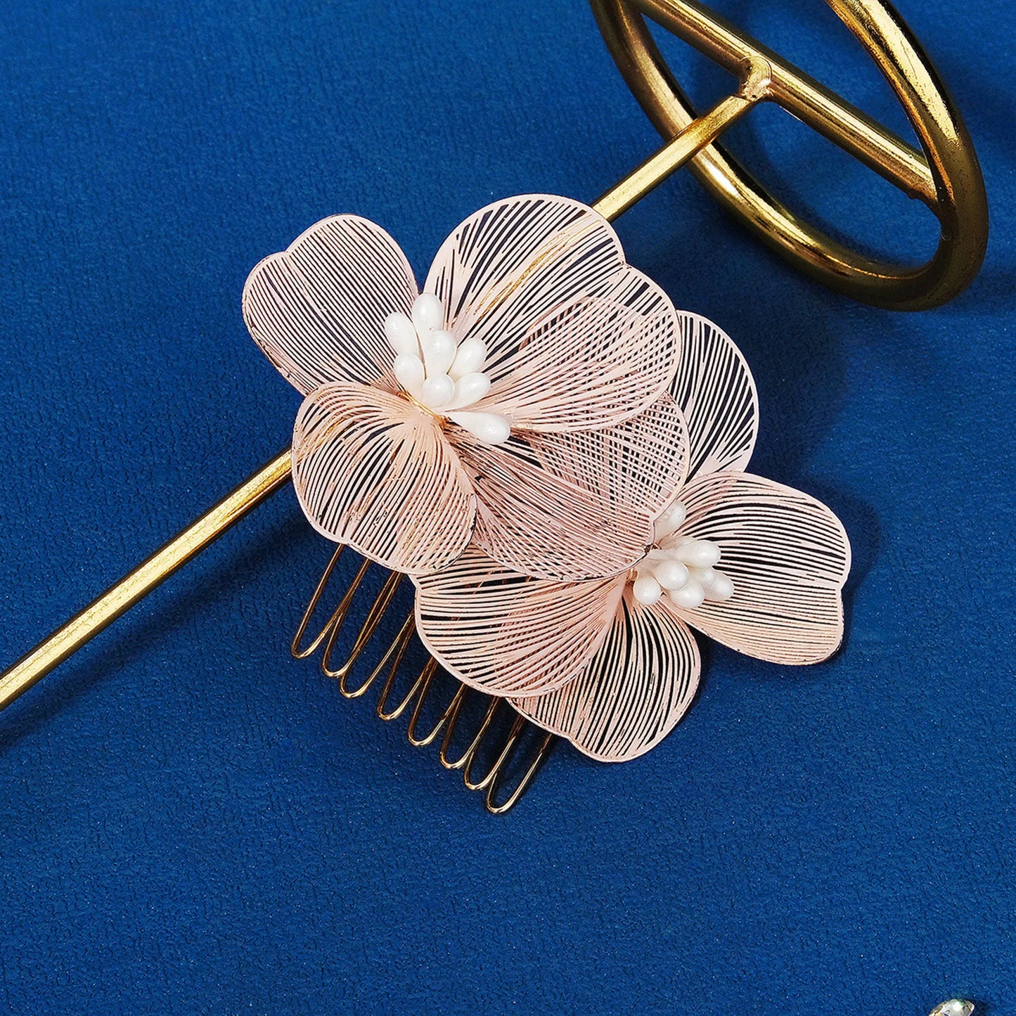 Flower hair jewelry Pearl Crystal