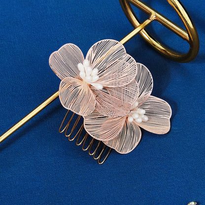 Flower hair jewelry Pearl Crystal