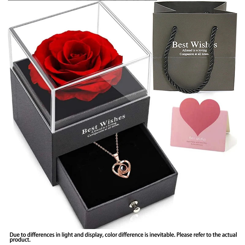 Flower love necklace box