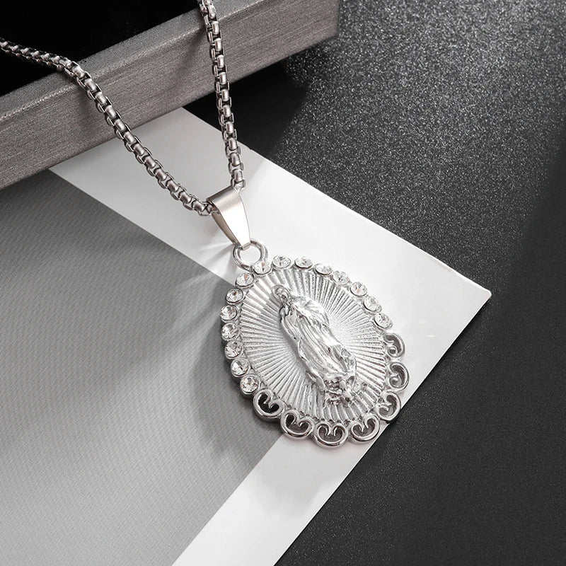 Virgin Mary medal pendant