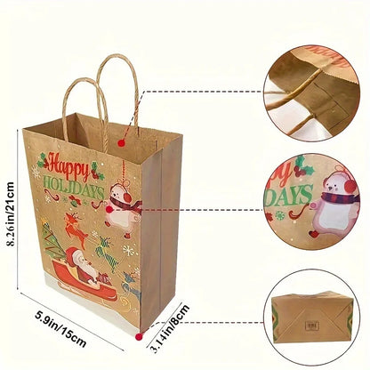 Christmas Kraft Paper Gift Bags