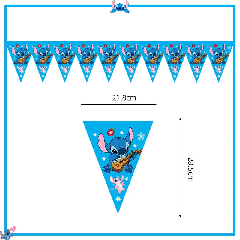Disney Stitch Birthday Party Decoration Supplies New Lilo Stitch Balloon Baby Shower Aloha Paper Cups Plates Napkins Tablecloth