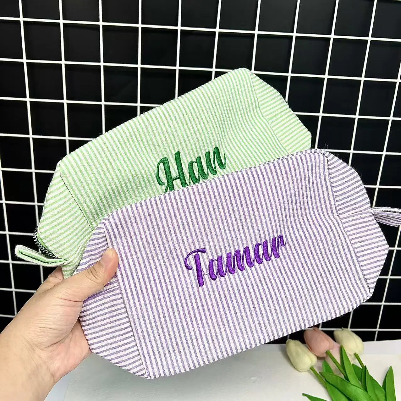 Personalized cosmetic bag toiletry