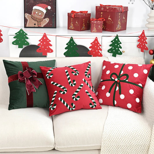 Sorino Dutch Velvet Christmas Embroidered Pillowcase