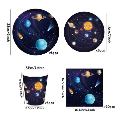 Out Space galaxy theme party disposable set for 8 persern
