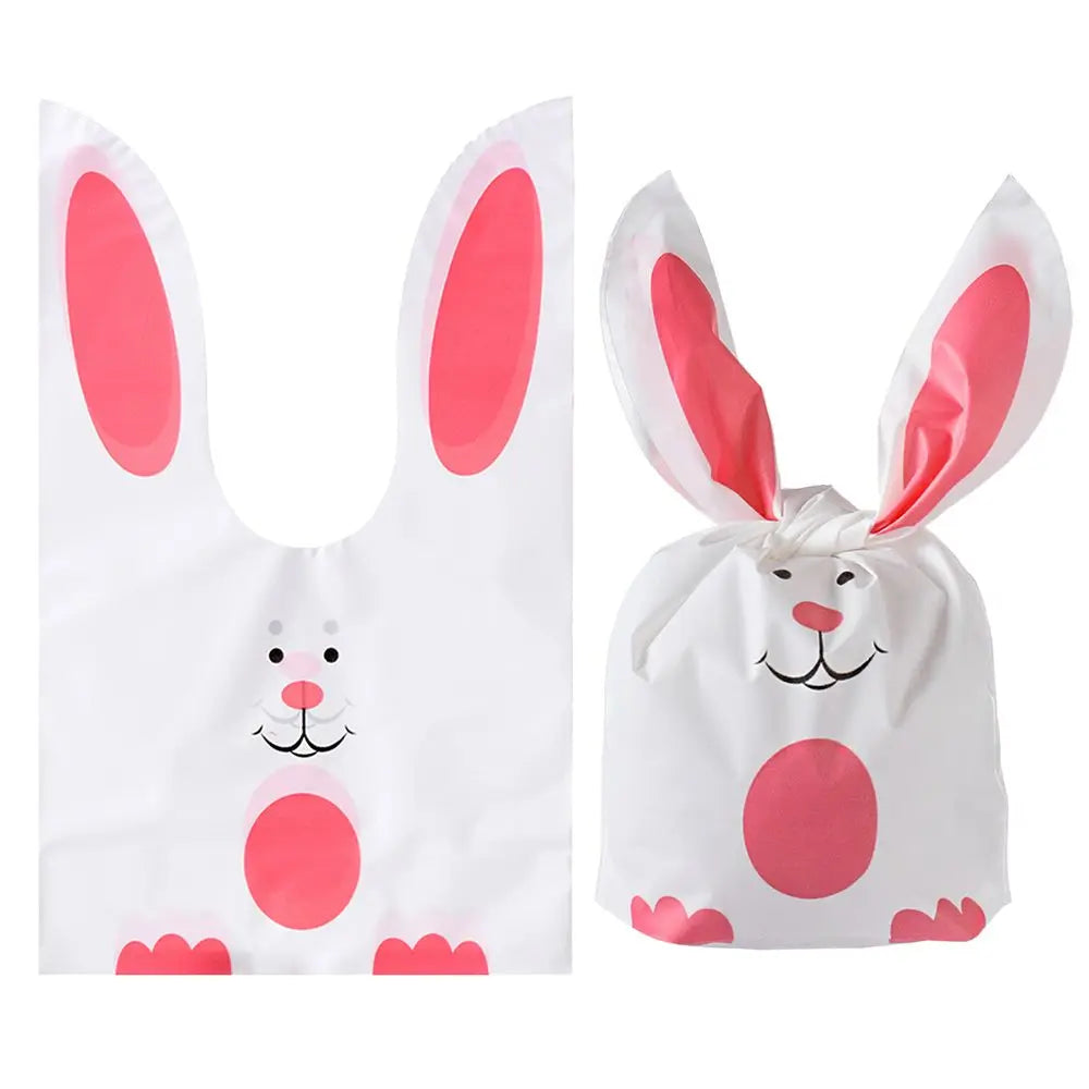 10PCS Easter Rabbit Candy Biscuit Gifts Bag Easter Bunny Ear Cookie Bags Package Pocket Event Party Supplies Snack Decoration