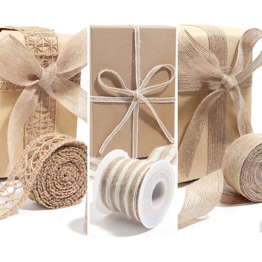Macrame fabric ribbon linen 5/10Meters