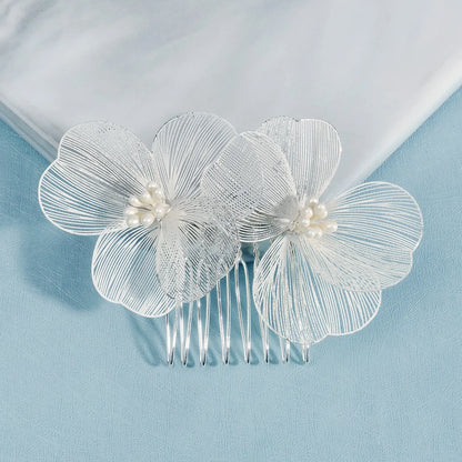 Flower hair jewelry Pearl Crystal