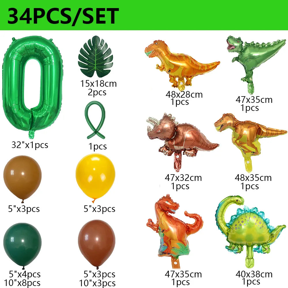 Dinosaur Balloons  34Pcs