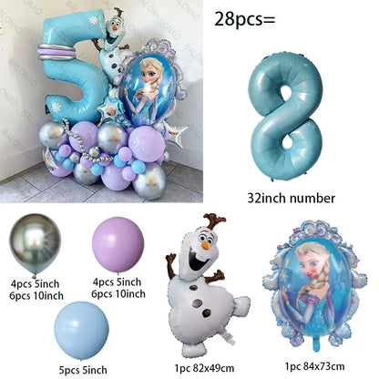 Elsa Princess Frozen Foil Balloons 28pcs