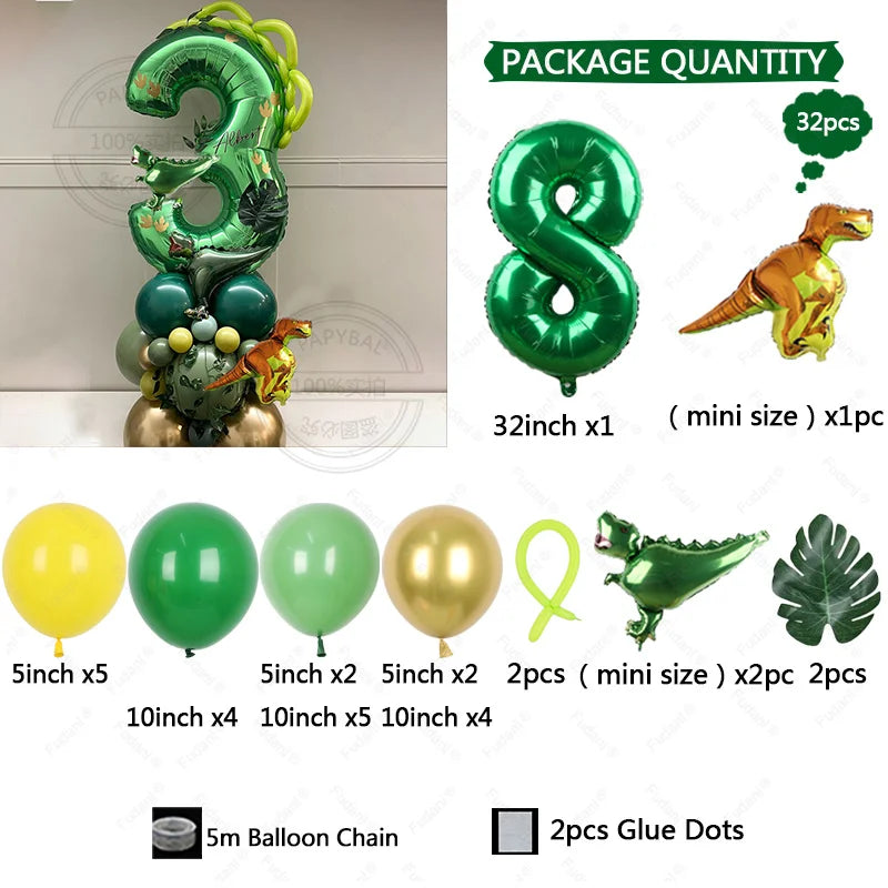 Dinosaur number balloons 32inch