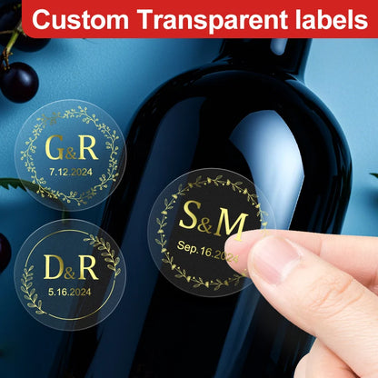 Custom transparent gold waterproof stickers