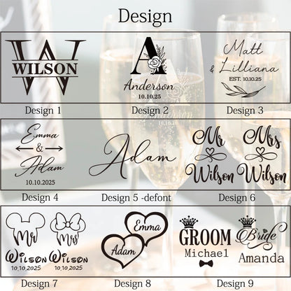 Custom champagne laser engraving glass cup