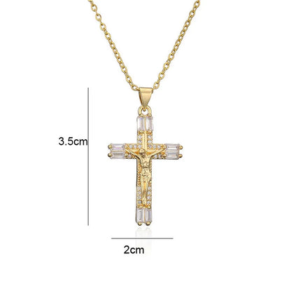 Cross pendant Zircon ston necklace