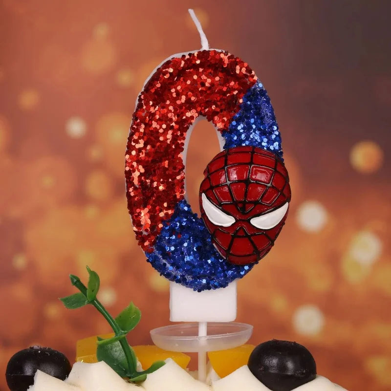 Spider-Man candles 0-9