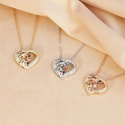 Personalized name hearts pendant necklace