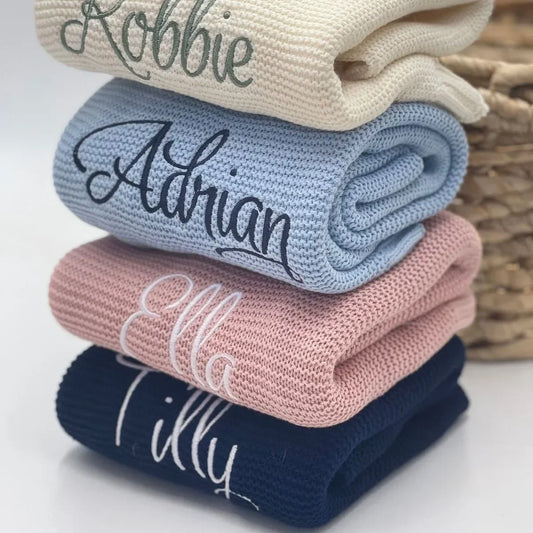 Personalized name baby blanket cotton 100x80cm Skin-custom