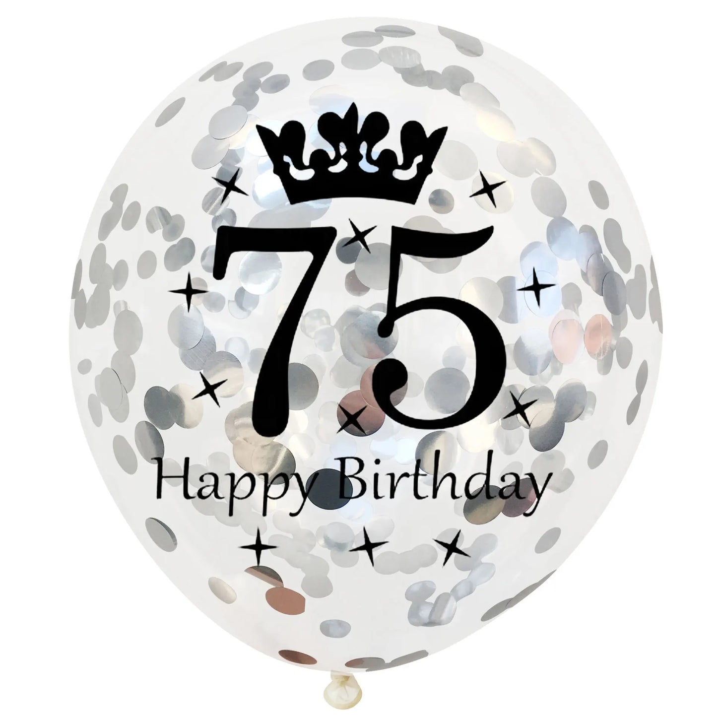 12in Crown Number Confetti Balloons