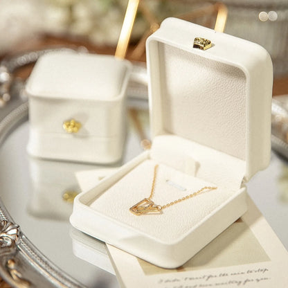 European style white PU leather jewelry box 1PC