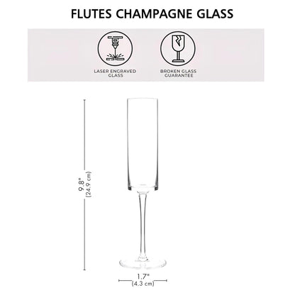 Custom Laser engraving name Champagne flute