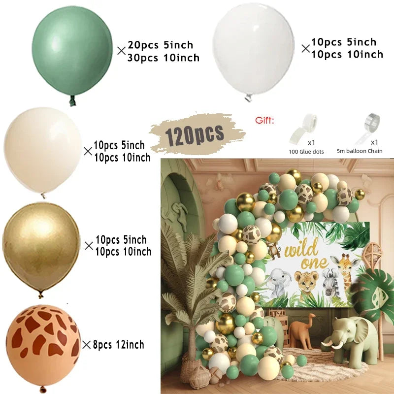 Jungle Safari Green Balloon Arch Kit