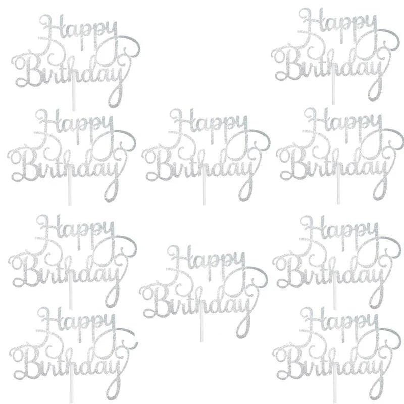 Happy Birthday Cake Topper 10pcs