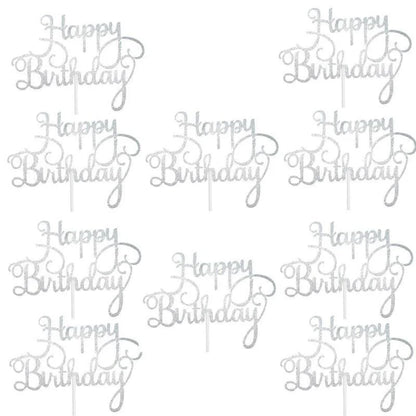 Happy Birthday Cake Topper 10pcs