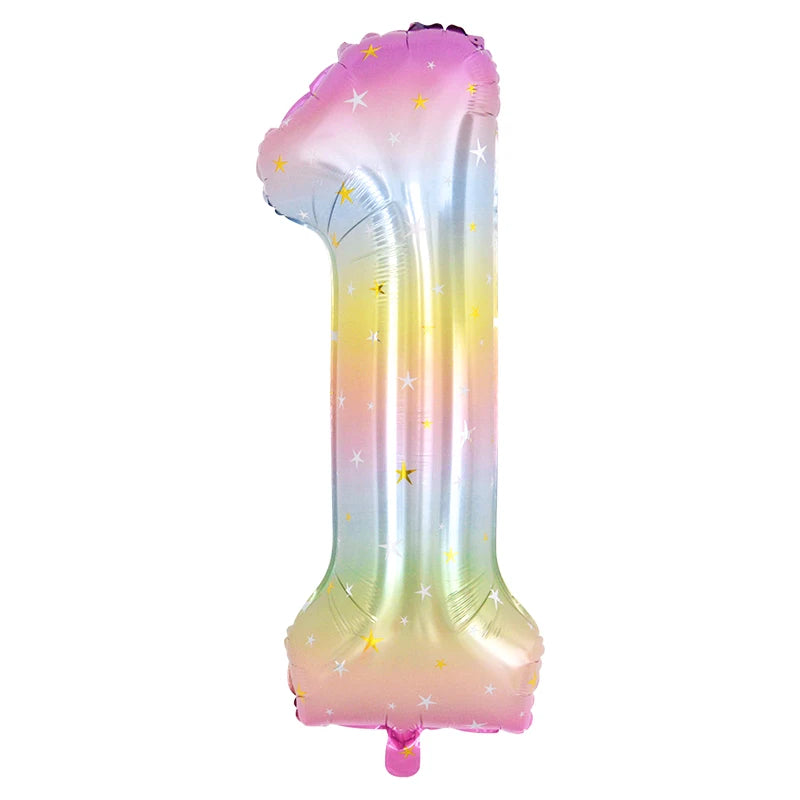 Rainbow Unicorn balloon number foil 40inch