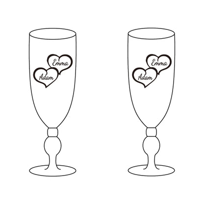 Custom champagne laser engraving glass cup