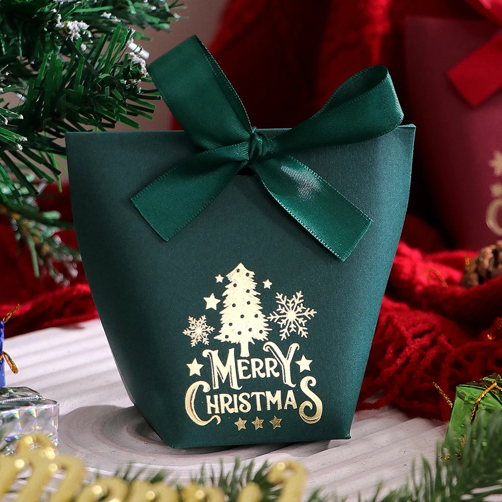10pcs Hot Stamping Christmas Gift Boxes