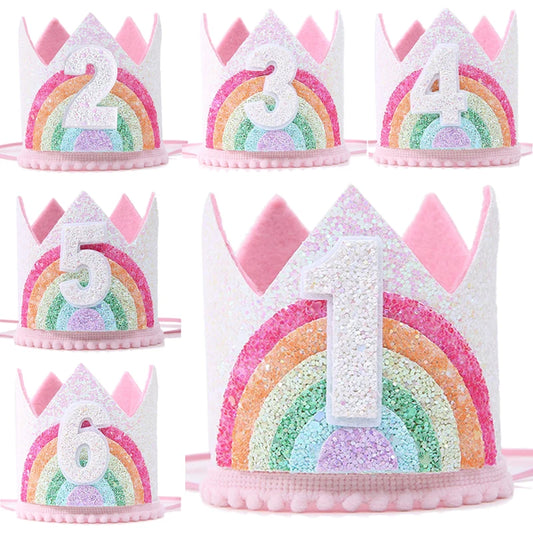Rainbow birthday crown