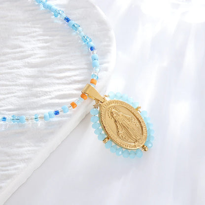 Catholic virgin Mary pendant necklace