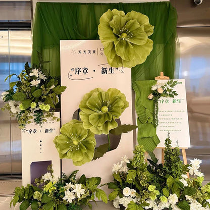 Green soft mesh fabric for decoration